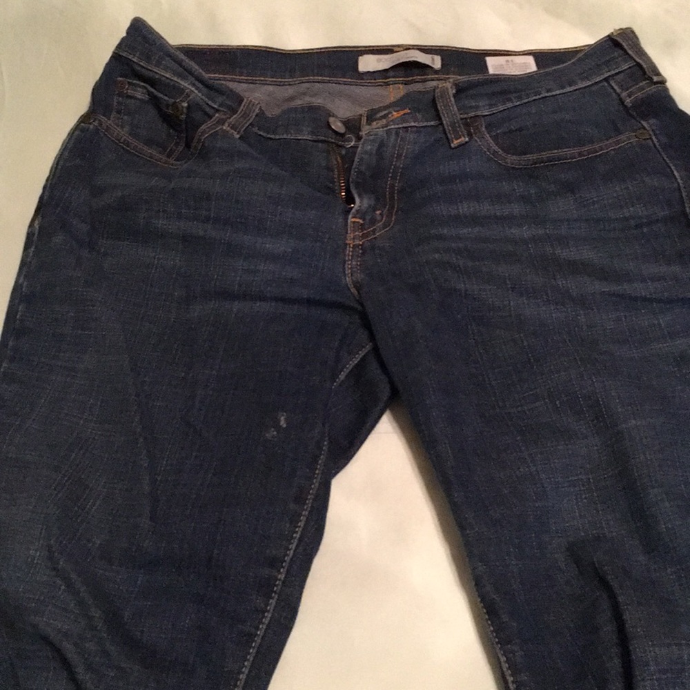 Levi’s 515 dark blue jeans.